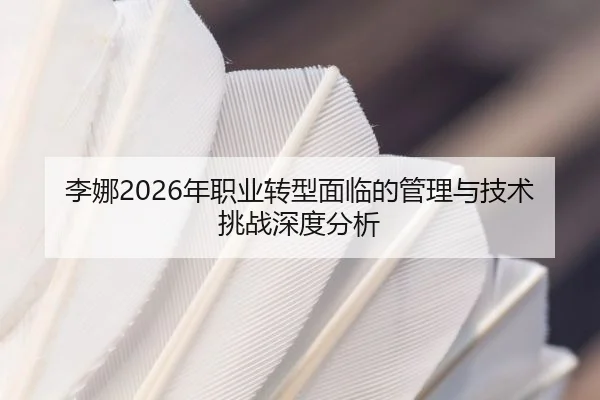 李娜2026年职业转型面临的管理与技术挑战深度分析